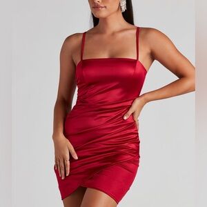 NWT Windsor Wrapped in Stylish Satin Mini Dress